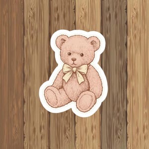 Adorable Coquette Teddy Bear Kiss-Cut Stickers, Cute Decor for Laptops, Water Bottles, Kid&#39;s Rooms, Baby Showers, Gift Ideas