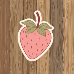 Cute Strawberry Kiss-Cut Stickers, Laptop Decor, Journal Stickers, Gift for Fruit Lovers, Summer Vibes, Youthful Aesthetics, Scrapbooking