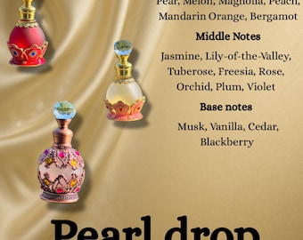 Pearl drop Perfume Oil | feminine Women’s scent in bottle of your choice  | Luxury Arab Attar | Halal Fragrance | 15 ml dripper bottle