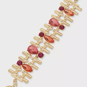 Bracelet tendance en or pour femme - Cadeau manchette en cristal épais pour maman, femme, petite amie - Fête des mères, anniversaire, anniversaire de mariage
