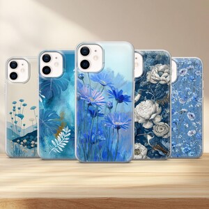 Blue Flowers Phone Case for iPhone, Samsung, & Google Pixel - Floral Design