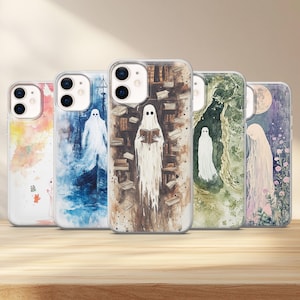Ghost Phone Case Spooky Cover for iPhone 16e, 15, 14, 13, 12, 11, XS & Samsung S25, S24, S23, S22, A55, A54, A16, A15 Pixel 9, 8, 7, 6
