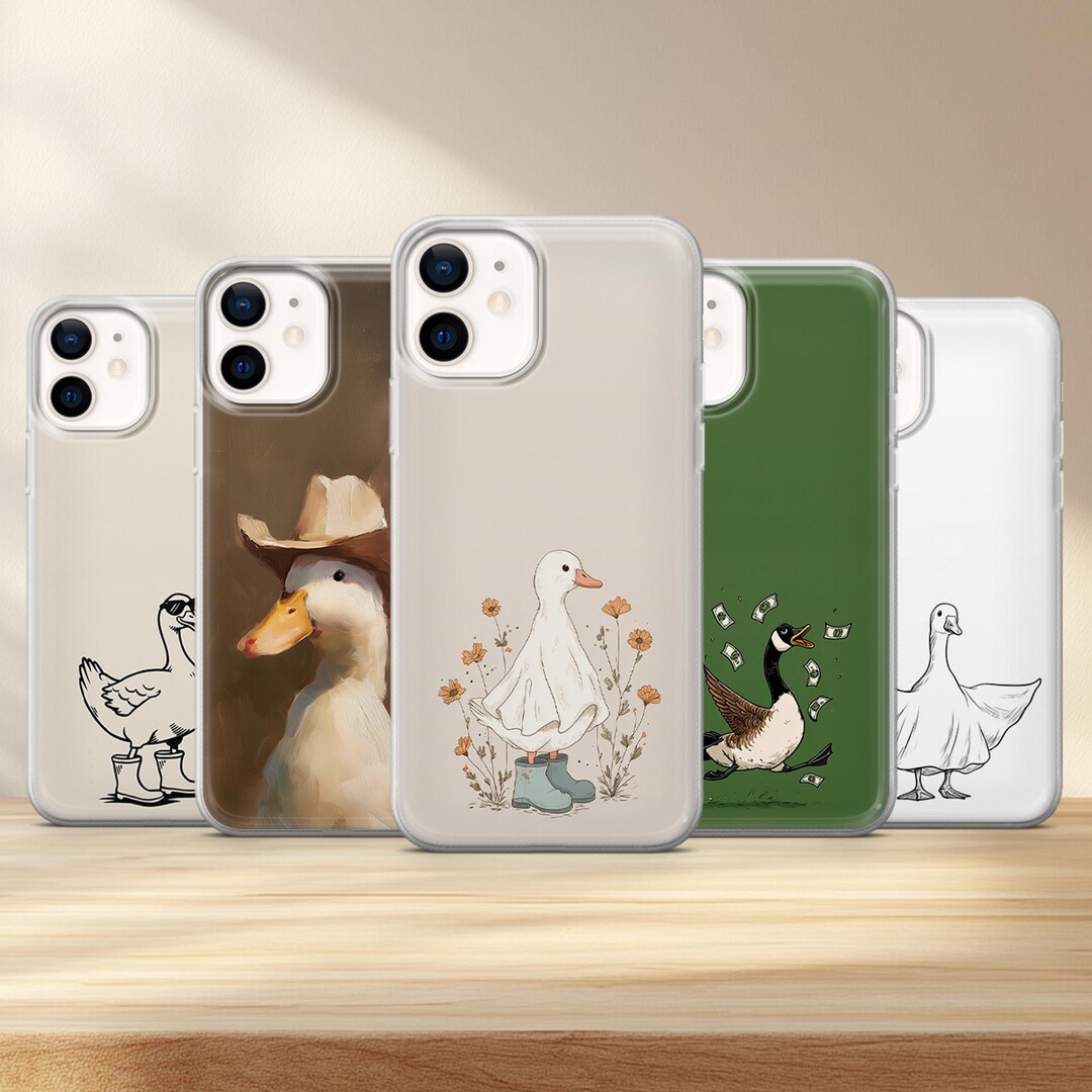 Funny Goose Phone Case Duck Cover for iPhone 16e, 15 Plus, 14, 13, 12 ...