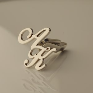 Gemelos con iniciales personalizados para hombre • Regalo de boda con monograma • Gemelos con letras hechos a mano • Idea de regalo para el día del padre y el novio