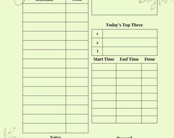 Ultimate Study Planner Template, Daily Agenda (Digital Download)