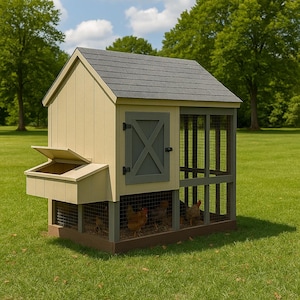 Chicken Coop Plan | DIY Chicken Coop | Easy Backyard Chicken Coop Building Guide | Hen House Plans for 6-10 Chickens | Instant Download