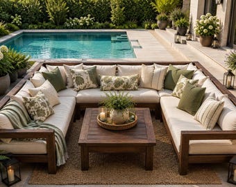 2-in-1 DIY Armless Sofa & Square Farmhouse Table Plans | Outdoor Patio Furniture | Beginner-Friendly Build