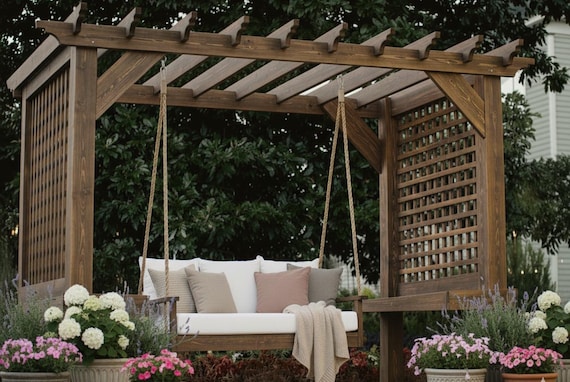 DIY Pergola Plan with Swing | Backyard Patio Retreat | Garden Pergola with Seating Area