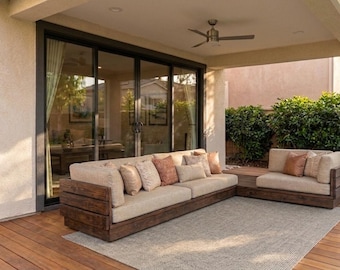 DIY Outdoor Sofa Plans| Patio Sofa Plan| Modern Outdoor Furniture | Sectional Seating Build | Woodworking Plans PDF