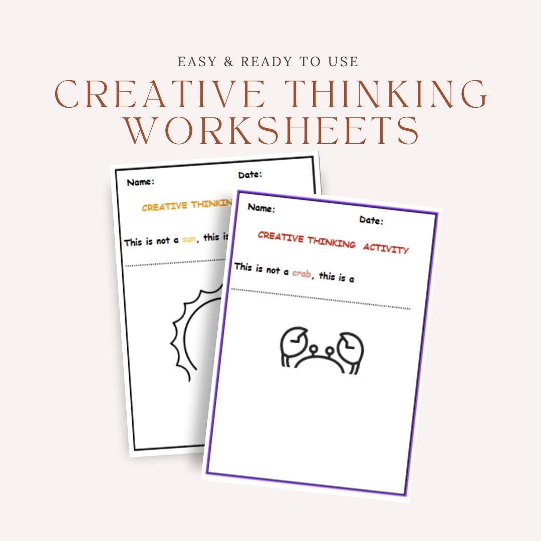 Creative Thinking Worksheet Printables, Classroom Activity (digital ...