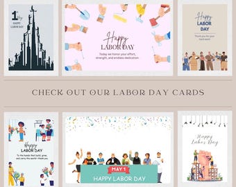 Printable Labor Day Cards | Instant Download | Celebrate Workers | Kids, Teachers, Office Use