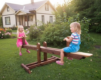 DIY Wooden Kids Seesaw Plan | Backyard Teeter Totter (Printable PDF)