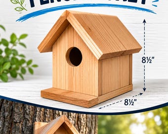 DIY Birdhouse Plans PDF | Cedar Fence Picket Birdhouse | Simple Woodworking Project | Instant Download Kids Garden Project