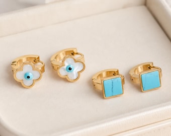 Evil Eye Earning – 18K Gold Plated Dainty, Gold Evil Eye, Protection Jewelry, Minimalist Everyday Earning, Gift for Her