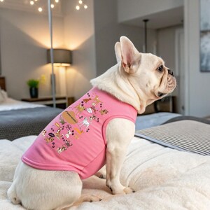 Personalized Dog Tank Cute Pet Tank Top for Dogs Colorful Cartoon Animals Dog Apparel Pet Gift Fun Dog Outfit Playful Dog Shirt, Custom Name