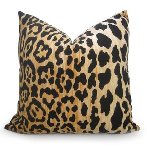 Leopard Velvet Pillow Cover Gold Leopard Pillow Velvet Pillow Gold Pillow Decorative Pillow Designer Pillow image 1