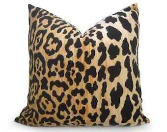 Leopard Velvet Pillow Cover - Gold - Leopard Pillow - Velvet Pillow - Gold Pillow - Decorative Pillow - Designer Pillow