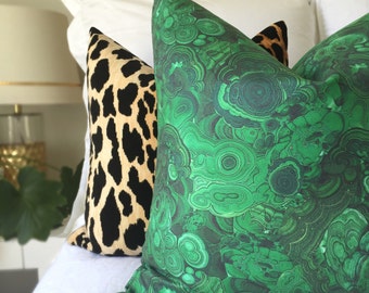 SALE - Malachite Pillow Cover - Green - Malachite Pillow - Emerald Green Pillow - Decorative Pillow - Green Pillow