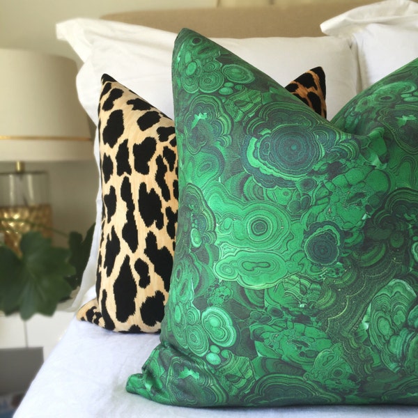 SALE - Malachite Pillow Cover - Green - Malachite Pillow - Emerald Green Pillow - Decorative Pillow - Green Pillow