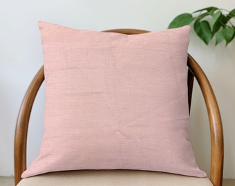 Linen Pillow Cover - Bright Blush