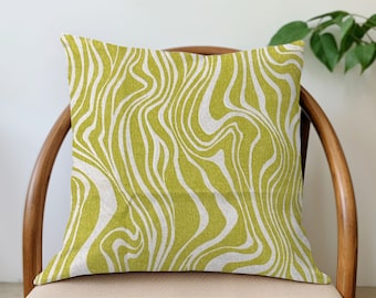 Outdoor Waves Pillow Cover - Chartreuse