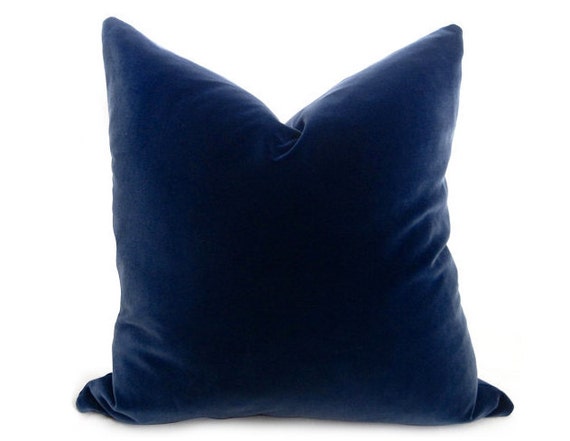 Navy Blue Velvet Pillow Cover PLUSH Luxury Blue Velvet Pillow Blue Pillows