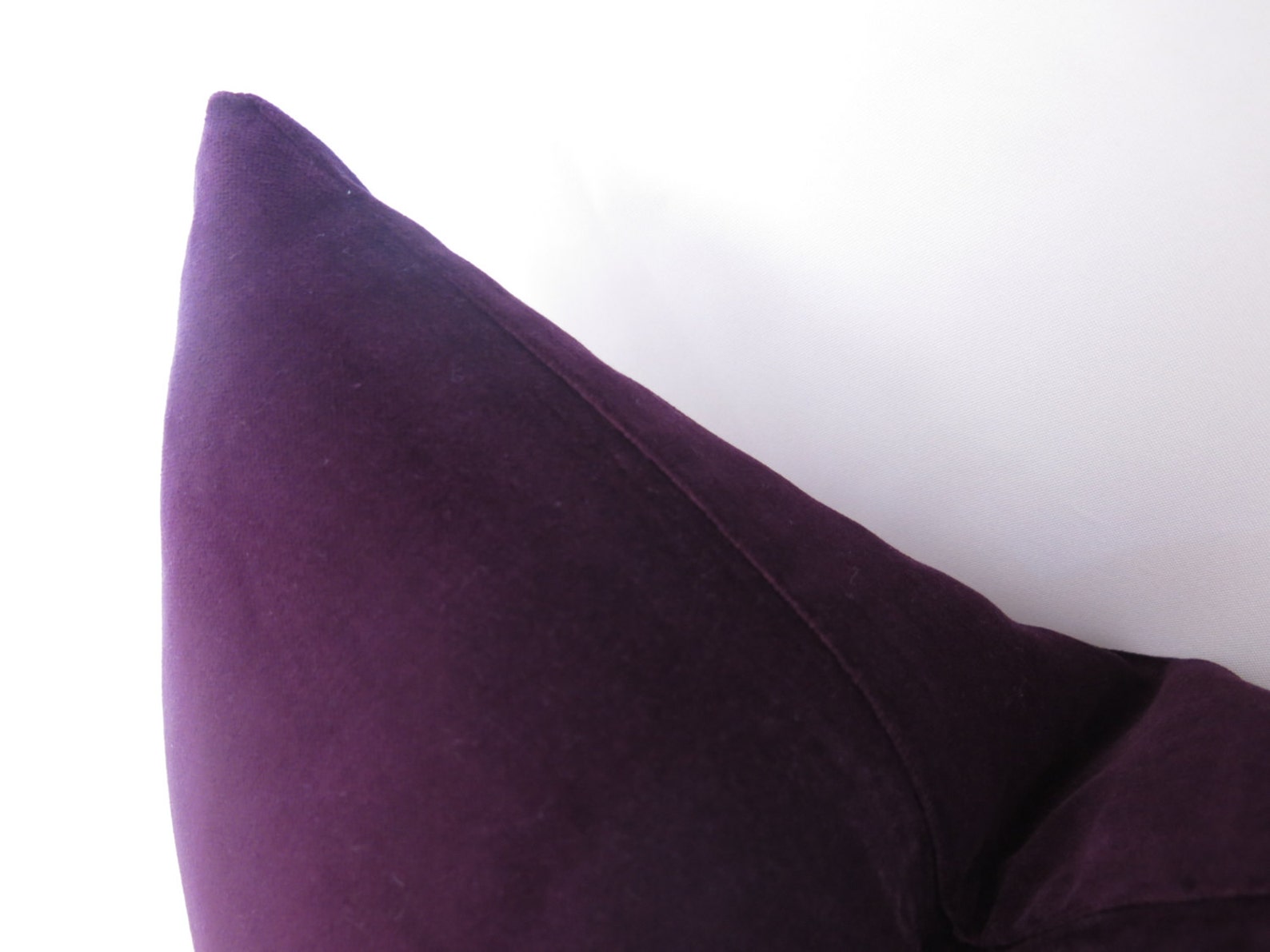 PLUSH Velvet Pillow Cover Plum Lumbar Pillow Purple Etsy
