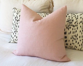Blush Linen Pillow Cover - Blush Pillow - Rose Pillow - Pink Pillow - Light Pink Pillow - Decorative Pillow - Designer Pillow - Solid Pink