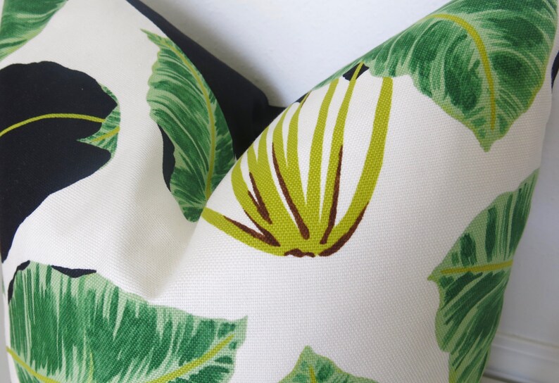 Jungle Leaf Pillow Cover Green Tropical Pillow Mid Century Modern Pillow Decorative Pillow Throw Pillow Palm Pillow Boho image 2