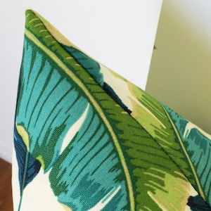 Tropical Palm Leaf Pillow Cover - 12x18 inch - Large Palm Leaf - Turquoise - Green - Decorative Summer Outdoor Pillow Cover