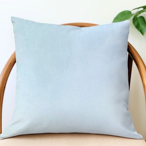 Powder Blue Velvet Pillow Cover - Coastal Sky & Light Blue Throw Pillow - 20x20 inch or 12x20 inch