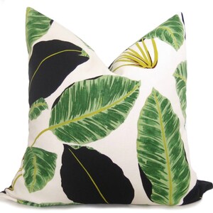 Jungle Leaf Pillow Cover Green Tropical Pillow Mid Century Modern Pillow Decorative Pillow Throw Pillow Palm Pillow Boho image 1