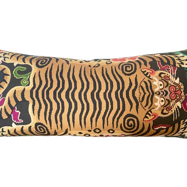 Tiger Land kussensloop - 13x26 inch - Goud - Bruin - Oranje - Decoratief kussen - Lumbale kussen