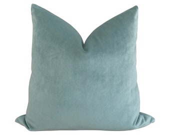 Housse de coussin écume de mer en peluche - oreiller turquoise - oreiller bleu sarcelle - oreiller velours - coussin turquoise - taie d'oreiller sarcelle