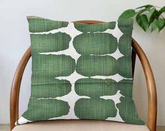 Green Dots Canvas Pillow Cover