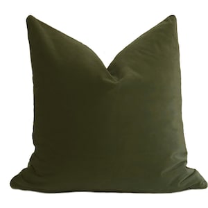 PLUSH Olive Velvet Pillow Cover - Olive Green - Velvet Pillow - Throw Pillow - Pillow Cover