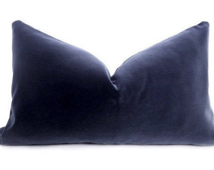 Dark Navy Velvet Pillow Cover Navy Blue Cut Velvet Pillow Etsy