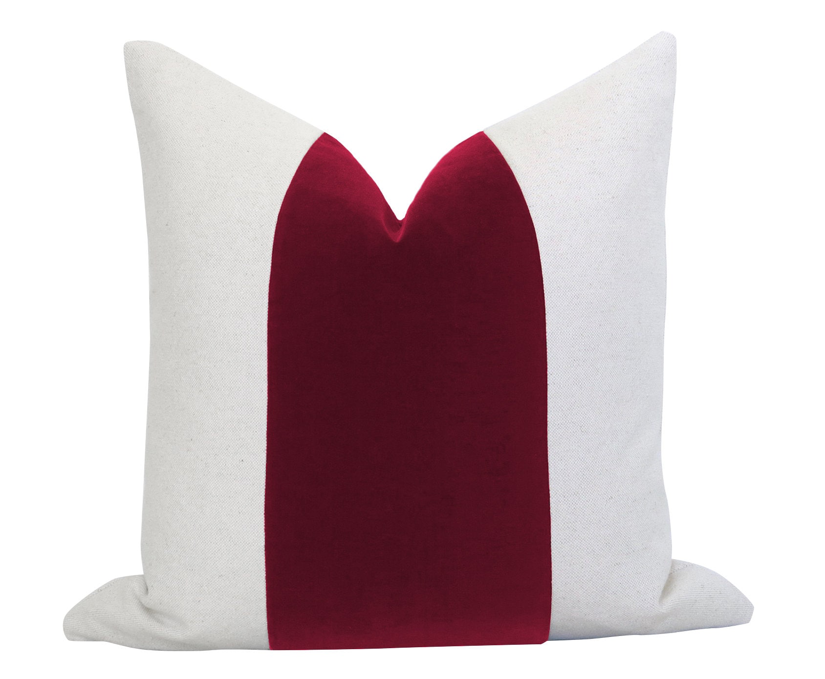 Decorative Pillow Cover Deep Red Velvet Colorblock Velvet Pillow Deep Teal