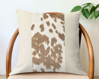 Mezzo Faux Cow Pillow Cover - Warm Tan