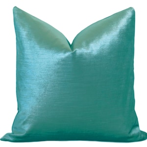 Glisten Velvet Pillow Cover - Turquoise - Turquoise Pillow - Velvet Pillow - Decorative Pillow - Designer Pillow - Shiny Velvet Pillow