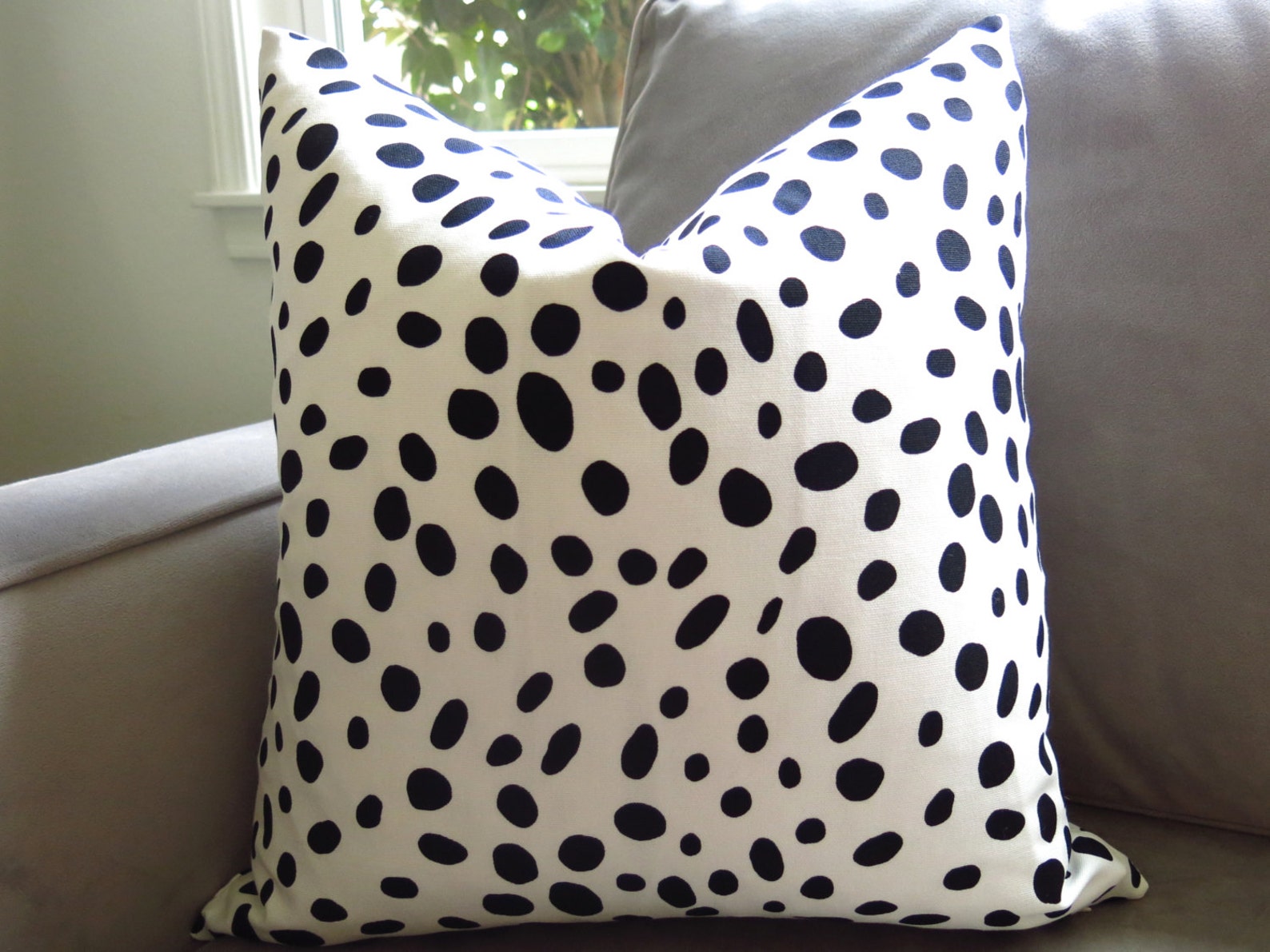Dalmatian Spotted Pillow Cover Black and White More Sizes Etsy