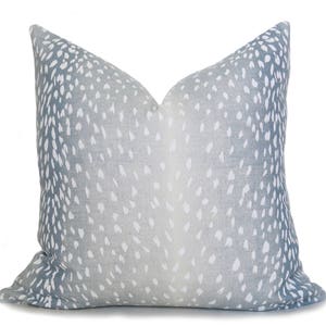 Antelope Pillow Cover - Spa Blue - Fawn Pillow Cover - Deer Pillow - Animal Pillow - Light Blue Pillow - Designer Pillow - Decorative Pillow