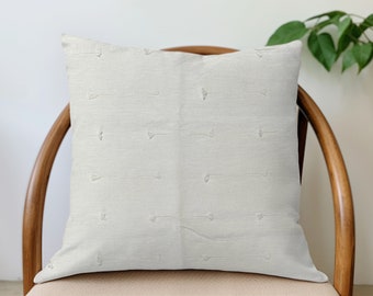 Schumacher Linen Tassel Pillow Cover - Ivory