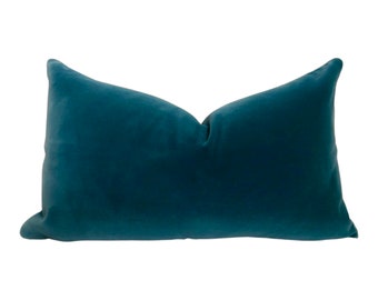 Belgium Peacock Velvet Pillow Cover - Peacock - Turquoise Velvet - Dark Teal Pillow - Turquoise Decorative Pillow - Washable