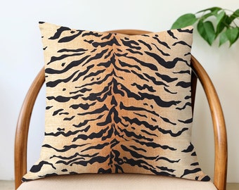 Linen Tiger Pillow Cover - Natural