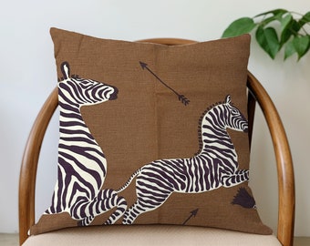 Schumacher Horse Pillow Cover - Brown