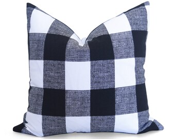 Buffalo Check Pillow Cover - Black and White - Plaid Pillow - Gingham Pillow - Check Pillow - Decorative Pillow - Throw Pillow - Cushion