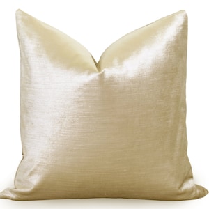 Glisten Light Gold Velvet Pillow Cover - Shimmery Decorative Pillow