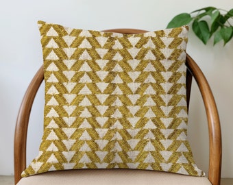 Fringe Linen Pillow Cover - Chartreuse/Gold