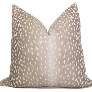 Antelope Pillow Cover - Tan - Fawn Pillow - Deer Pillow - Animal Pillow - Leopard - Cheetah - Designer Pillow - Decorative - Linen